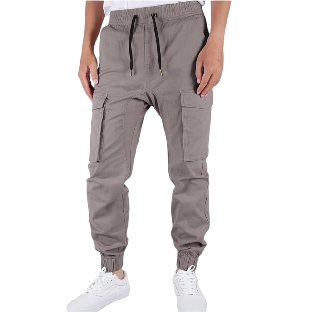 3/$30 Italy Morn Cargo Joggers Men Khaki Casual, Large